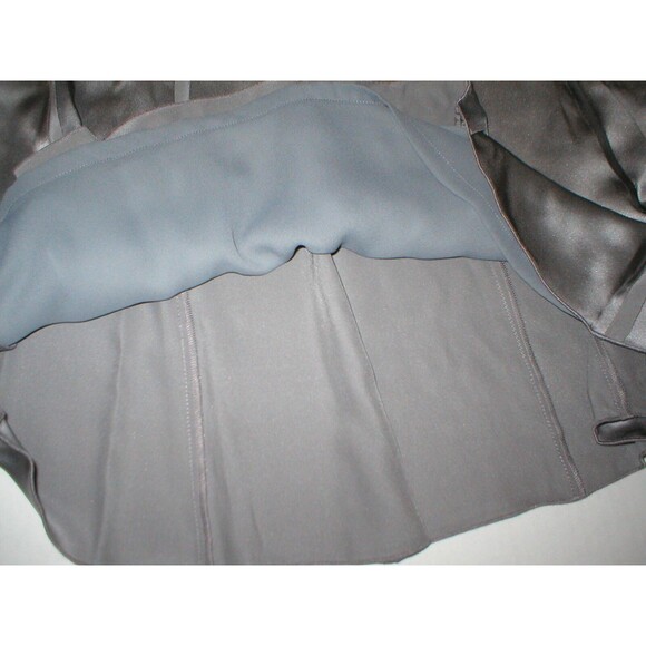New NWT $498 Womens Silver Silk Skirt Worth New York 8 York Metallic Layered - Picture 7 of 8